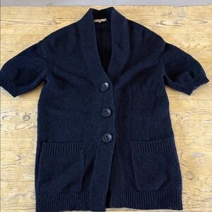 Vince Black Knit Cardigan with Buttons